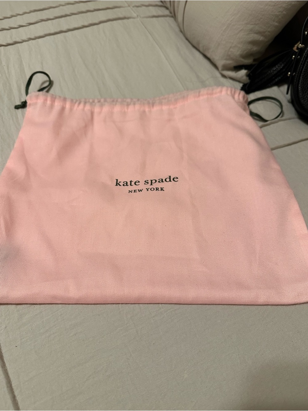 kate spade black leather bag with pink Drawstring Dust Bag